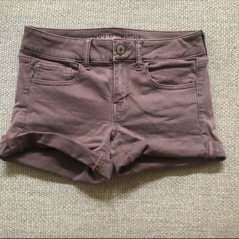 American Eagle Super Stretch Midi Shorts Plum sz 2